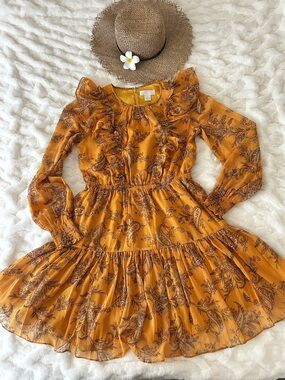 Rachel Parcell chiffon ruffle dress Medium Anthropologie Nordstrom Romantic